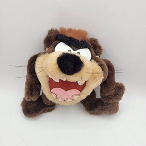 Looney Tunes Tazmanian Devil TAZ 8" Plush Stiff Stuffed Animal Vintage 1998 ACE
